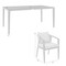 Armen Living Aileen Outdoor Patio 7-Piece Dining Table Set in Aluminum and Wicker with Gray Cushions 840254333222 - alternate 9